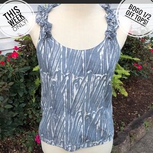 Banana Republic Cotton silk safari ruffle tank XS